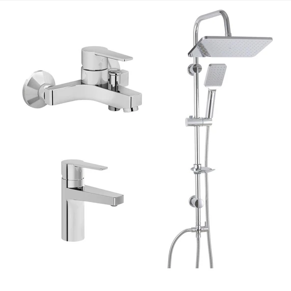 Artema Nora S Banyo Bataryası + Lavabo Bataryası + Doppo Long Duş Seti ürün görseli