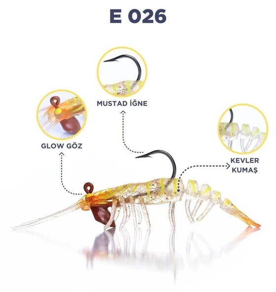 Caretta Sakura Shrimp 7.6 Cm 6.5 Gr Silikon Karides - 5