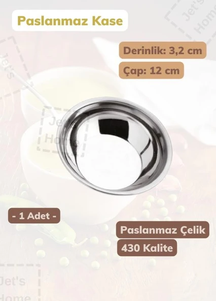 Çelik Kase 12 cm Paslanmaz Çelik