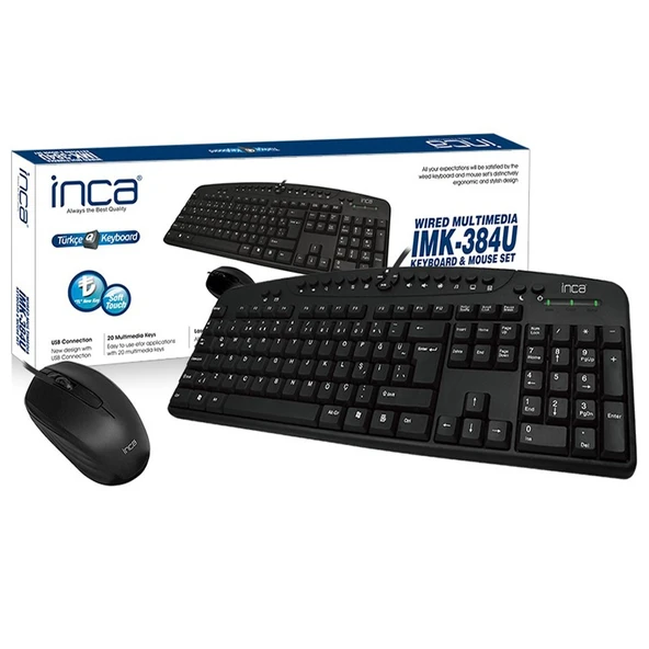 Inca IMK-384U Wıred Multimedia  Q Klavye & Mouse Set