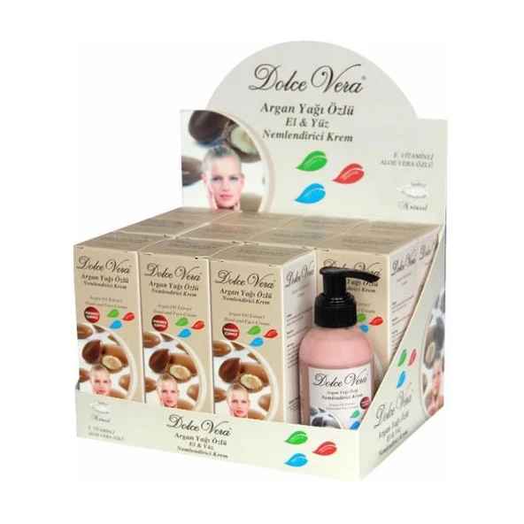 Dolce Vera Argan Yağı Özlü Nemlendirici Krem 150 ml 11 Adet + 1 Adet Tester