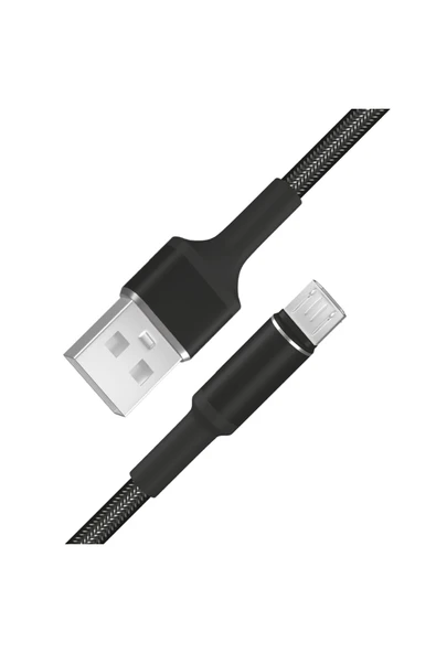Round Rs-101 Micro Usb Data/şarj Kablosu 3a 1mt Örgü - Siyah - 3
