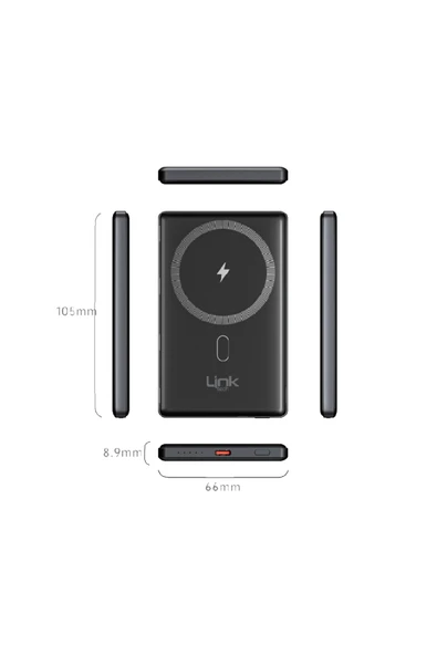 Linktech Wp15 Premium 5000 Mah 15w Kablosuz Şarj Powerbank - 4
