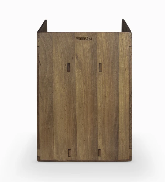 Woodsaka Reka Kitaplık ve Dergilik - Ceviz Ağacından - 19.2cm x 19.2 x 30.1cm - 4