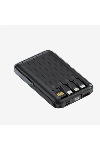 Linktech WF27 Mini Led Ekranlı Çoklu Kablolu 10000 mAh Wireless Şarjlı Powerbank - 2