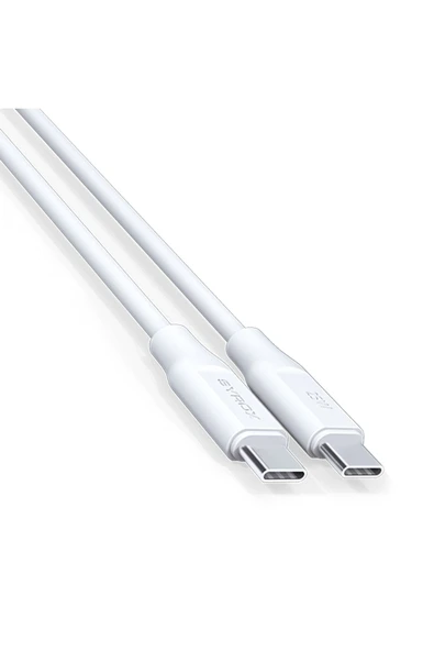 Pd25t Qc3.0 Pd 25w Hızlı Şarj Aleti Type-c To Type-c Kablo Set Beyaz