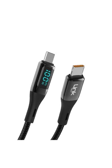 Linktech K680 Dijital Göstergeli Type-c - Type-c 100w Data Ve Şarj Kablosu 1mt