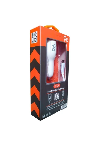 3.1a (type-c) Kablo + Çift Girişli Oto Araç Çakmaklık 9a V41 - 2