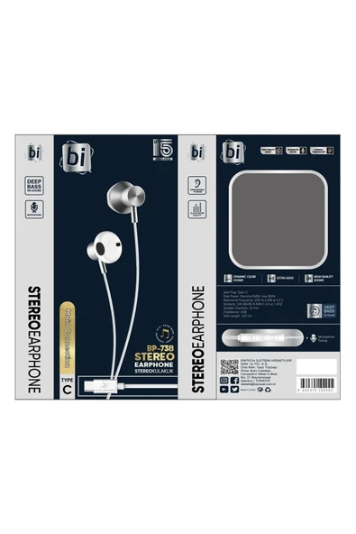 Bp-738 Type-c Kulakiçi Kablolu Kulaklık Beyaz (APPLE UYUMLU) - 2