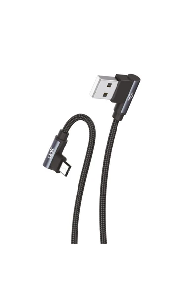 Linktech K592 Safe Micro USB 90 Derece Data/Şarj Kablosu 3A 1.5mt - 3