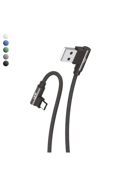 Linktech K592 Safe Micro USB 90 Derece Data/Şarj Kablosu 3A 1.5mt