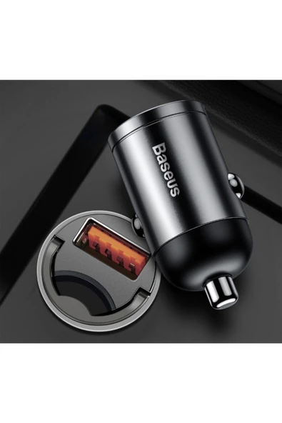 Baesus Usb Port 30w Hızlı Araç Şarj Cihazı Tiny Star Mini Quick Şarj  Siyah - 2
