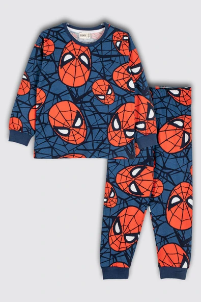 Süper Kahraman Örümcek Adam Desenli %100 Pamuk Erkek Çocuk Pijama Takımı