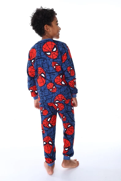 Süper Kahraman Örümcek Adam Desenli %100 Pamuk Erkek Çocuk Pijama Takımı - 3