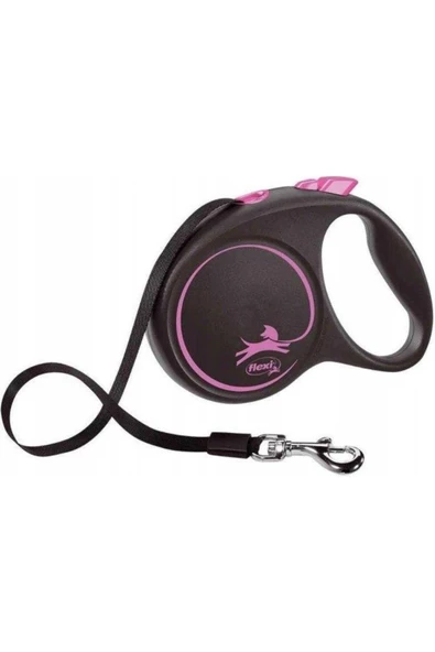 Flexi Black Desing 5m Şerit M Pembe