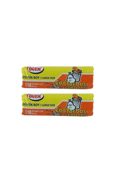 BAR-PACK Büyük Boy Çöp Torbası 65x80 10'lu 2 Rulo 20 Adet