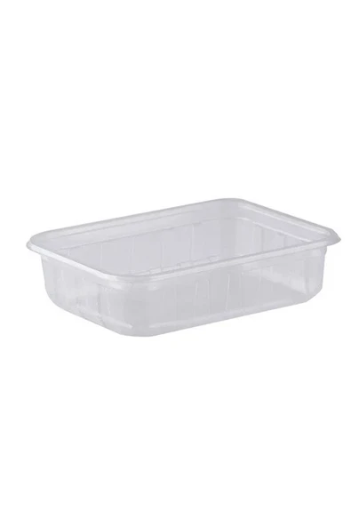 BAR-PACK 250 gr Şeffaf Kase Plastik Dikdörtgen Kapaksız 50 Adet