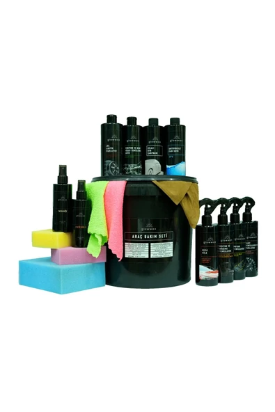 GLOWWAX 17 PARÇA FULL OTO BAKIM VE TEMİZLİK SETİ KOVALI