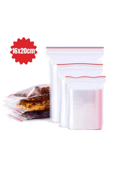 BAR-PACK Kilitli Torba Kilitli Poşet 16x20 100 Adet