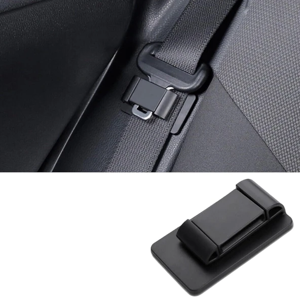 Emniyet Kemeri Tututucu Düzenleyici Plastik Koruma Kapağı Siyah Tekli - 7
