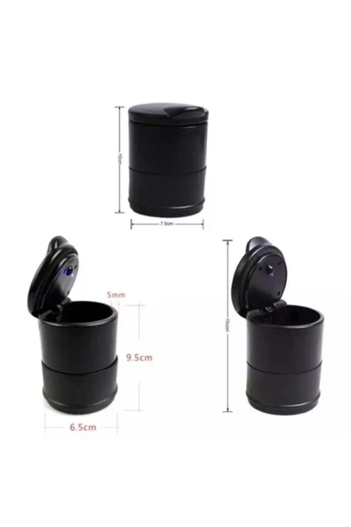 Carub Led Işıklı Araç İçi Kapaklı Oto Bardaklık Uyumlu Küllük - 2