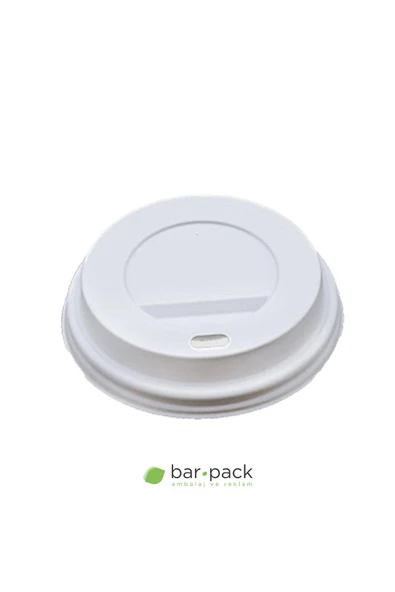 BAR-PACK 7 oz Karton Bardak Kapağı 100 Adet Rahat İçim Kapak - 3