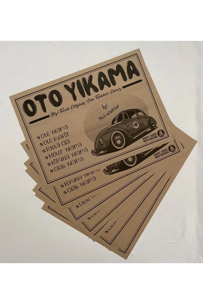 Nizam Kimya Kağıt Oto Paspas 50 Adet Baskılı Kraft Kağıt - Resim 2