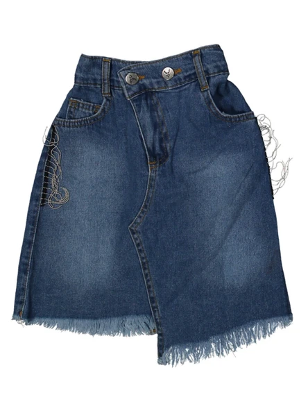 ZİNCİR DETAYLI JEANS ETEK