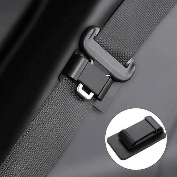 Emniyet Kemeri Tututucu Düzenleyici Plastik Koruma Kapağı Siyah Tekli - 6