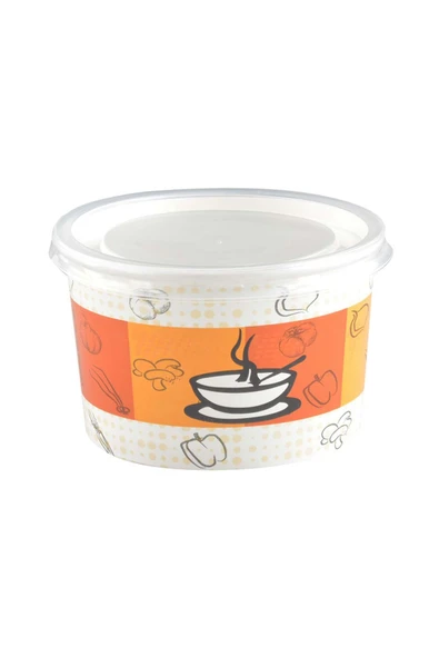 BAR-PACK Çorba Kasesi Şeffaf Kapaklı Set 16 oz 50 Adet