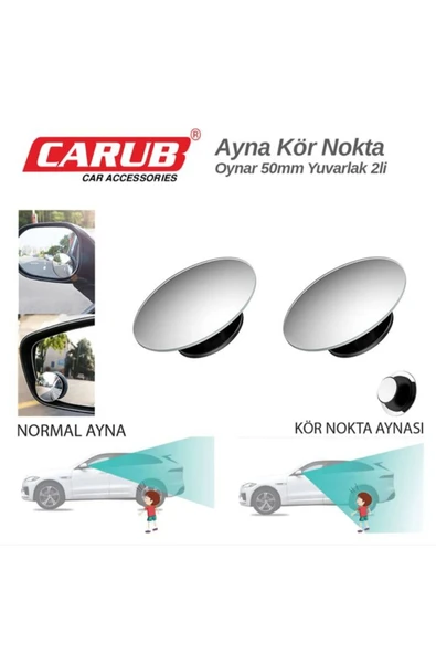 Kör Nokta Aynası Yuvarlak Oynar 50mm 2'li
