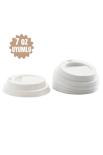 BAR-PACK 7 oz Karton Bardak Kapağı 100 Adet Rahat İçim Kapak