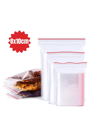 BAR-PACK Kilitli Torba Kına Çerez Poşeti 8x10 100 Adet