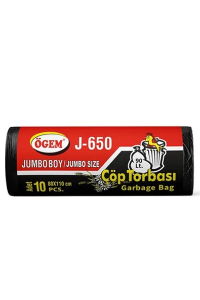 BAR-PACK Jumbo Boy Ultra Kalın Çöp Torbası 80x110 10'lu Paket