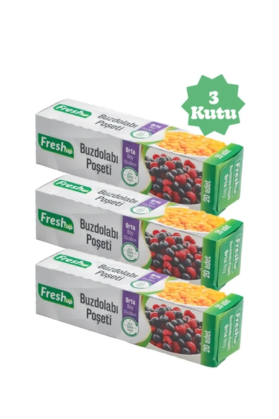 FRESHUP Buzdolabı Poşeti Orta Boy 3 Kutu