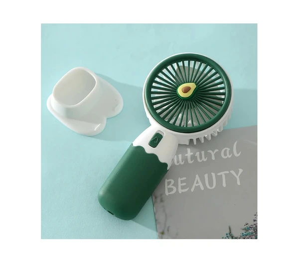 Sevimli  Şarjlı Mini Taşınabilir Fan  Soğutucu Masa Üstü Telefon Standlı Vantilatör - 4