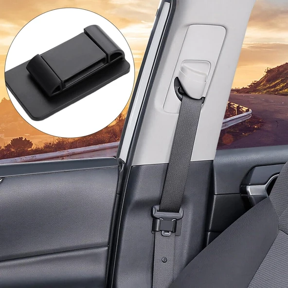 Emniyet Kemeri Tututucu Düzenleyici Plastik Koruma Kapağı Siyah Tekli - 2