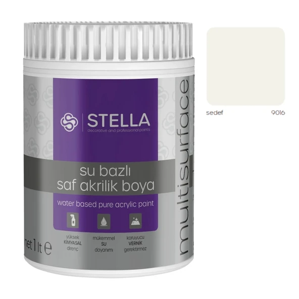 Stella Su Bazlı Saf Akrilik Boya Sedef Ral-9016