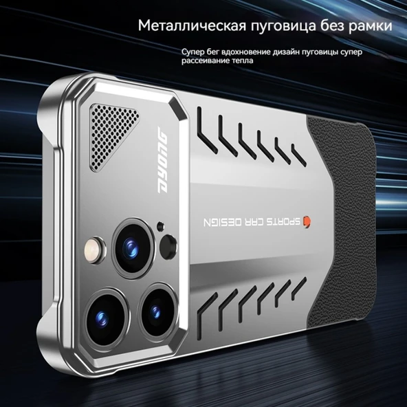iPhone 13 Pro Metal Telefon Kılıfı - Gümüş - 6