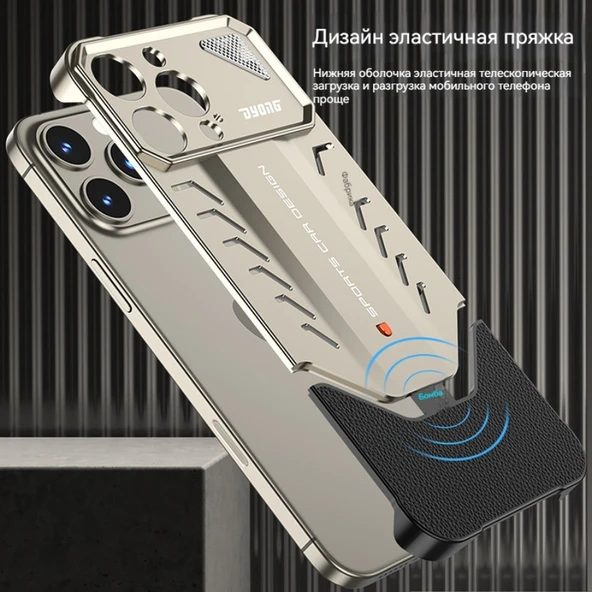 iPhone 13 Pro Metal Telefon Kılıfı - Gümüş - 3