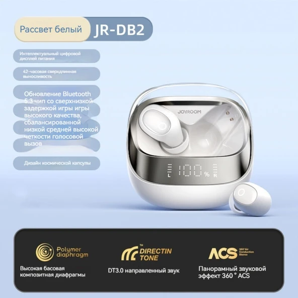Kablosuz Gürültü Önleyici Bluetooth Kulaklık - Beyaz JR-DB2