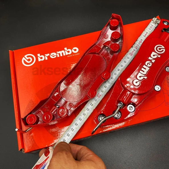 Brembo Orjinal Metal Kaliper Kapağı Kırmızı Renk Fren Disk Kapağı 2'Li Set Aynı Gün Kargo - 3