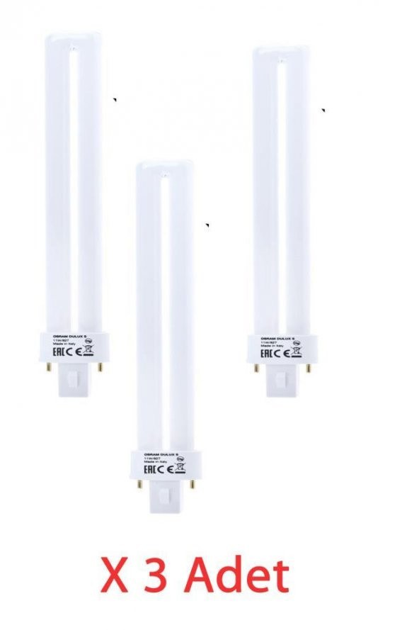 Osram Dulux S 11W Kompak Floresan Ampul Sarı Işık 2700K 23,5 cm (3 Adet)