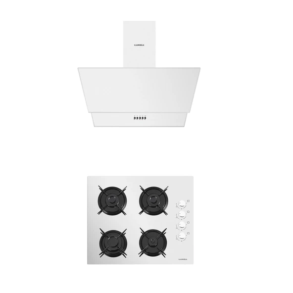 LUXELL 2 Lİ BEYAZ CAM SET (DAVLUMBAZ-ANKASTRE OCAK) - 1