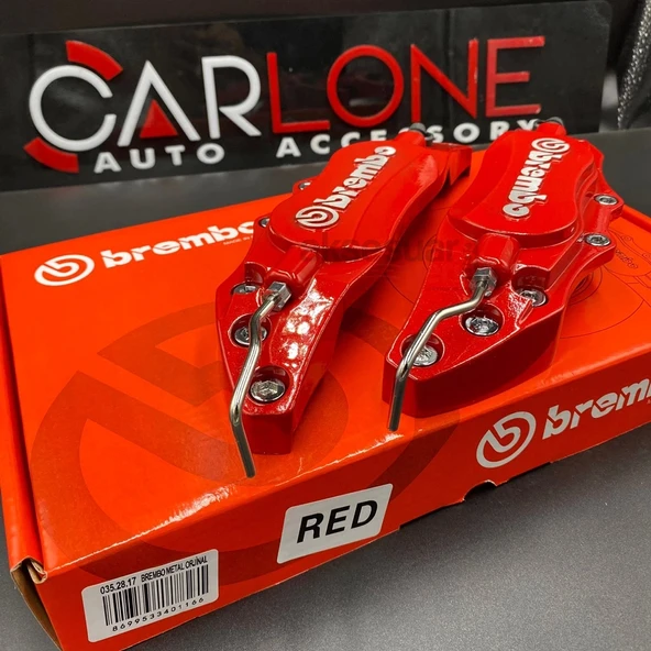 Brembo Orjinal Metal Kaliper Kapağı Kırmızı Renk Fren Disk Kapağı 2'Li Set Aynı Gün Kargo