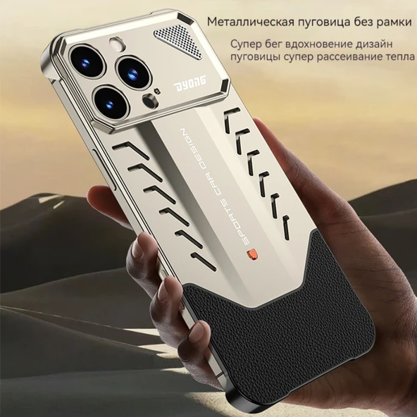 iPhone 13 Pro Metal Telefon Kılıfı - Gümüş - 4