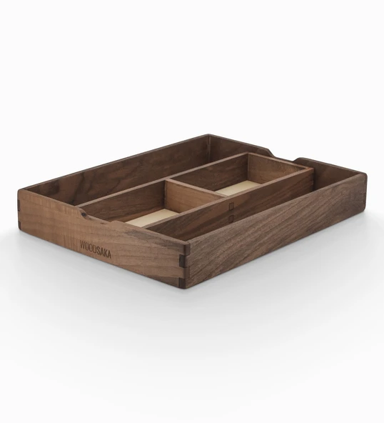 Woodsaka Yoi Ayarlanabilir Masaüstü Organizer & Aksesuar Kutusu - Ceviz - 32.2cm x 26.2cm x 4cm - Resim 4
