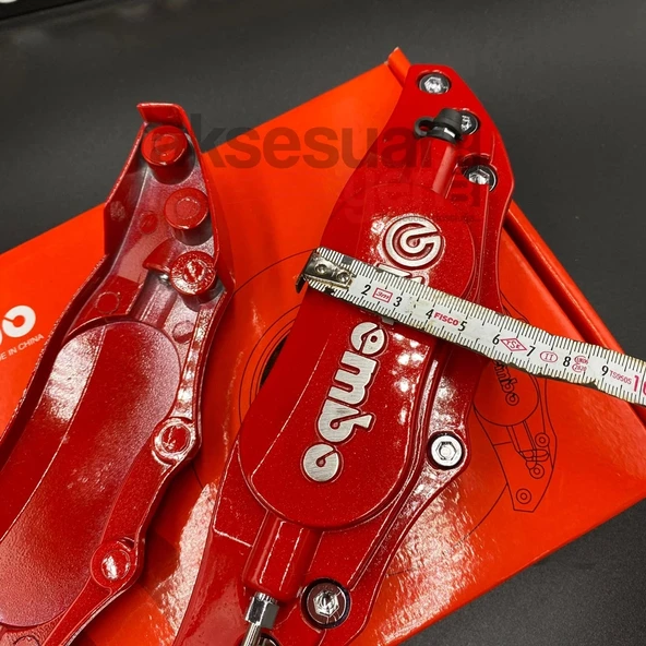 Brembo Orjinal Metal Kaliper Kapağı Kırmızı Renk Fren Disk Kapağı 2'Li Set Aynı Gün Kargo - 4