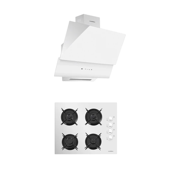LUXELL 2 Lİ BEYAZ  CAM SET (DAVLUMBAZ-SET ÜSTÜ OCAK)