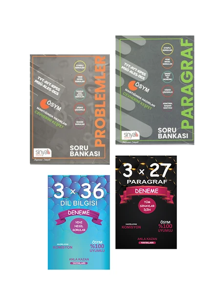 Anla Kazan Deneme Tüm Sınavlar İçin Sinyal Paragraf Problem Soru 4 lü Set ürün görseli 1